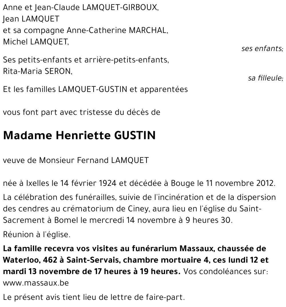 Henriette GUSTIN
