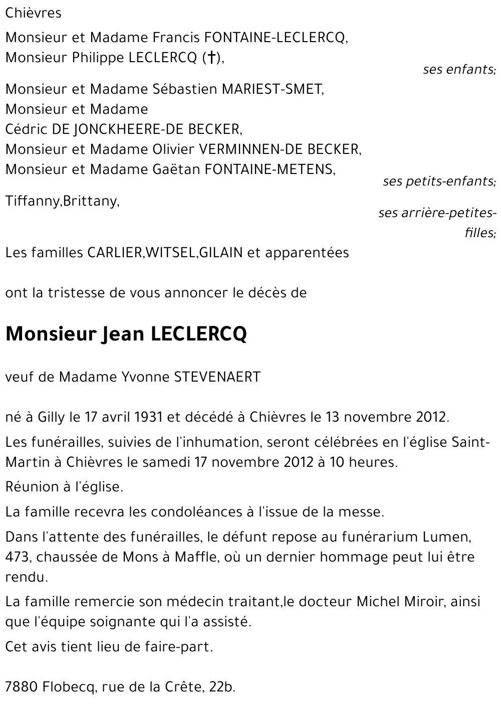 JEAN LECLERCQ