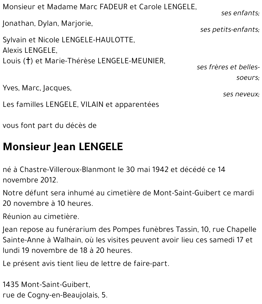 Jean LENGELE