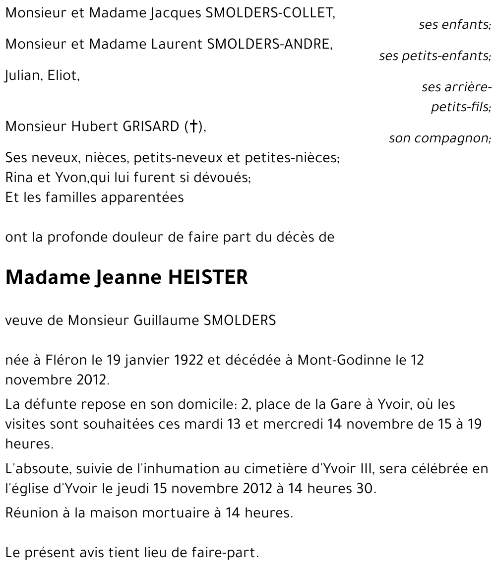 Jeanne HEISTER