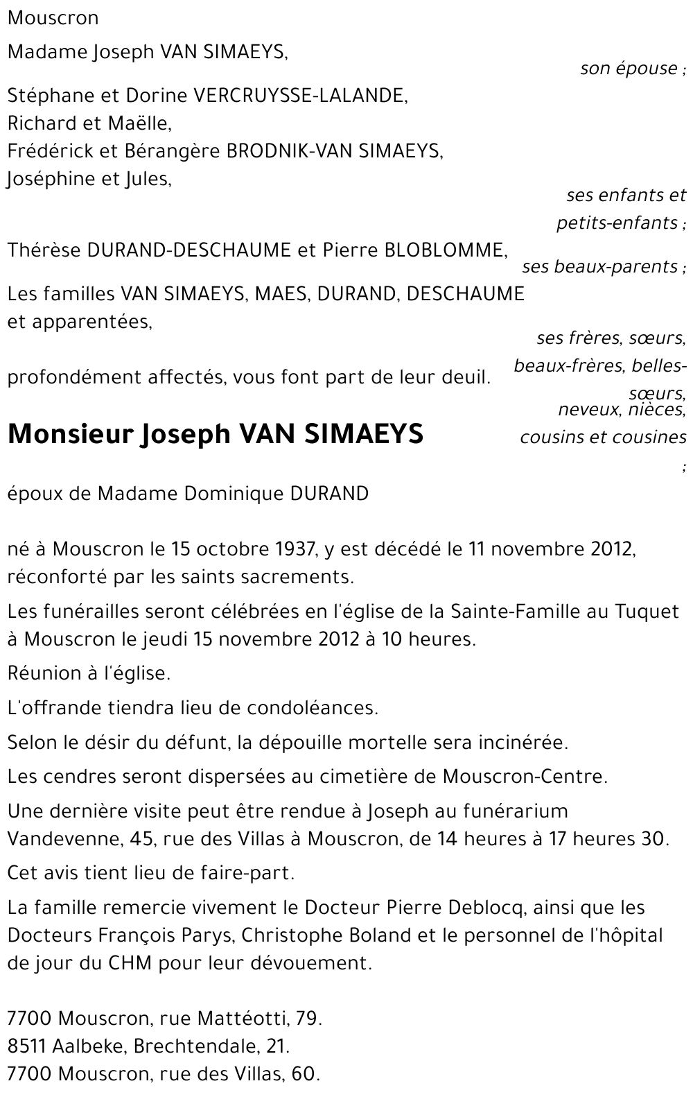 Joseph VAN SIMAEYS