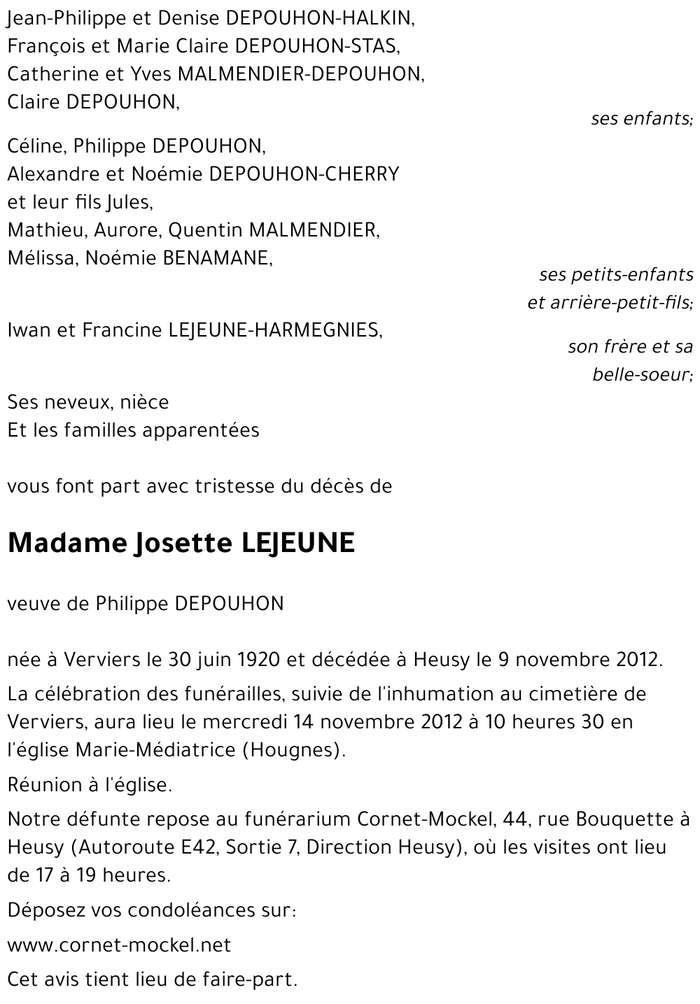 Josette LEJEUNE