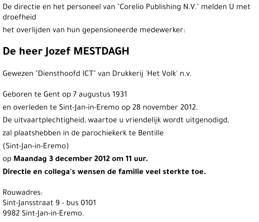 Jozef MESTDAGH