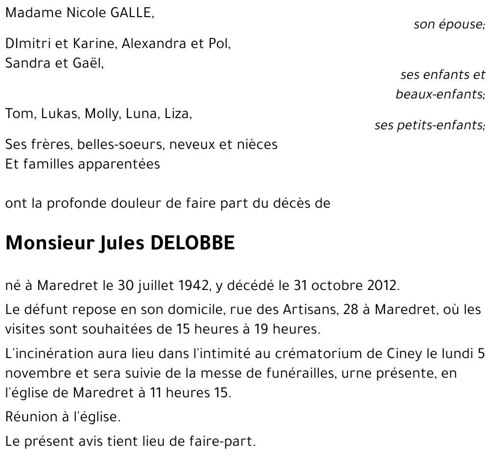 Jules DELOBBE