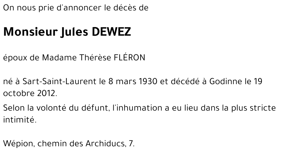 Jules DEWEZ