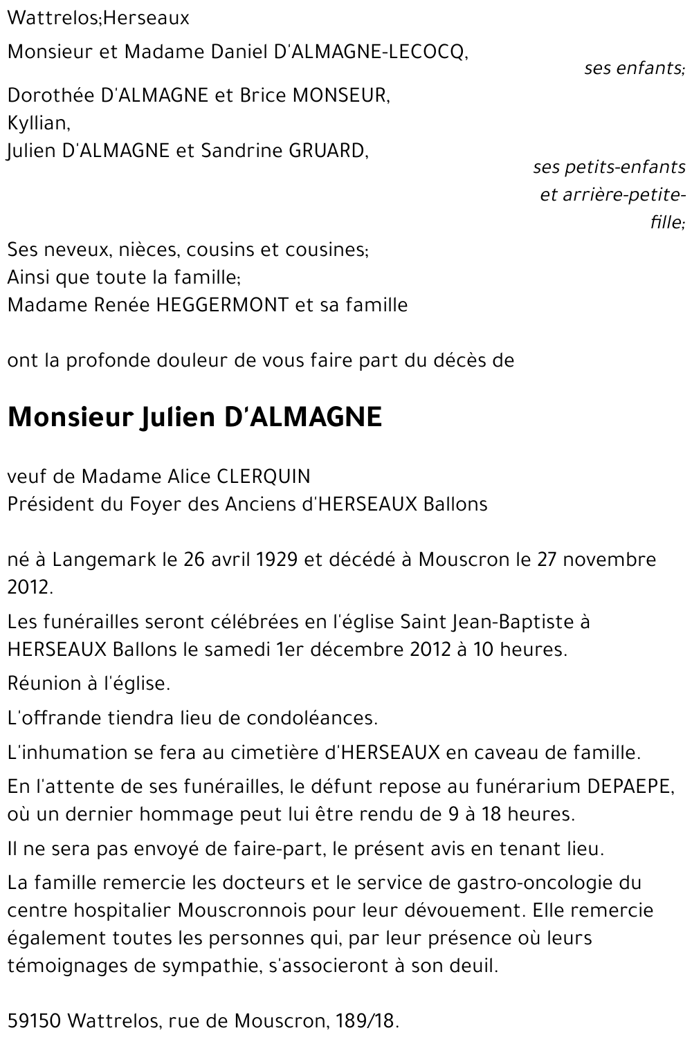 Julien D'ALMAGNE