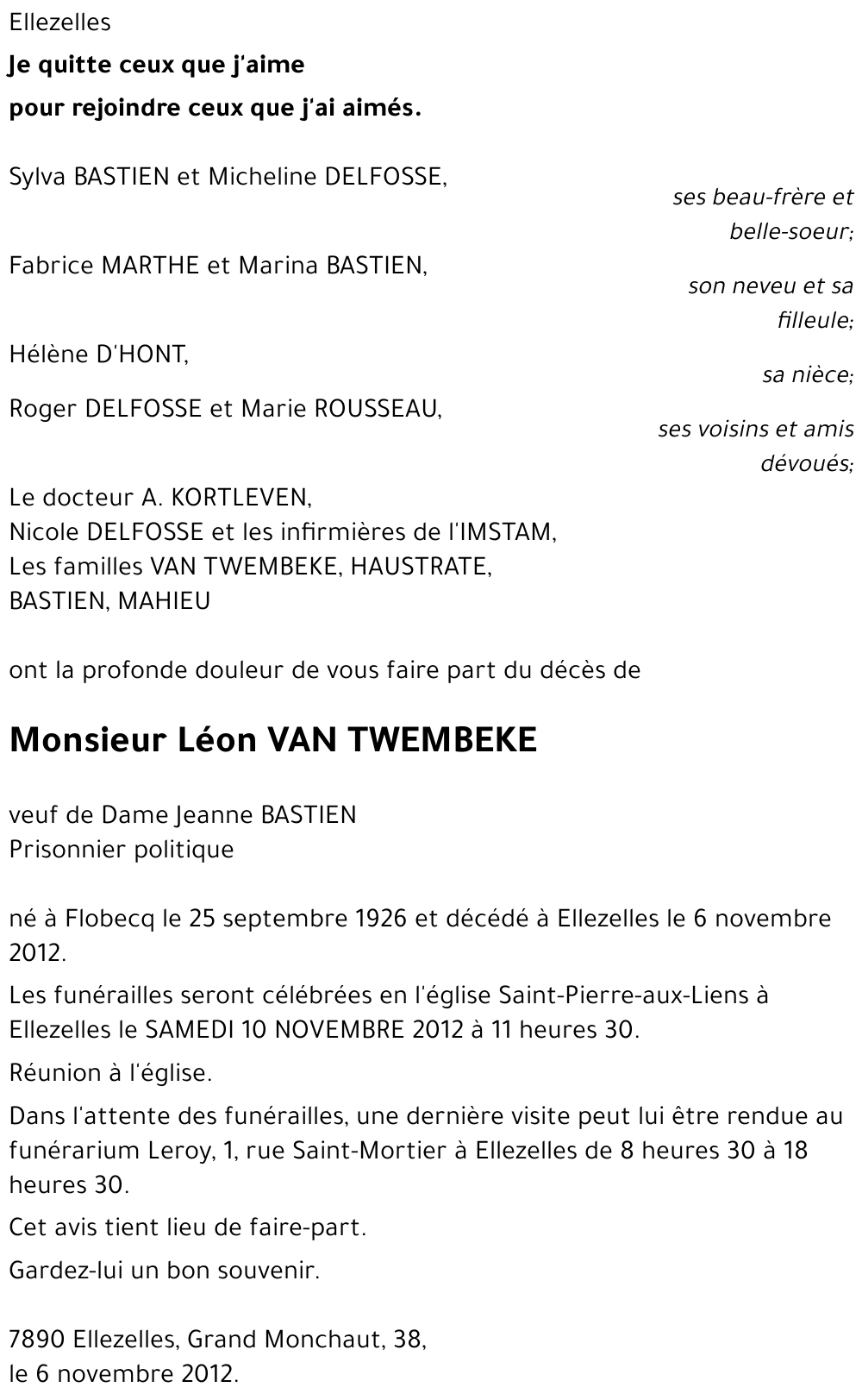 Léon VAN TWEMBEKE