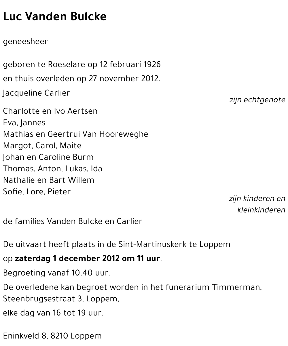 Luc Vanden Bulcke