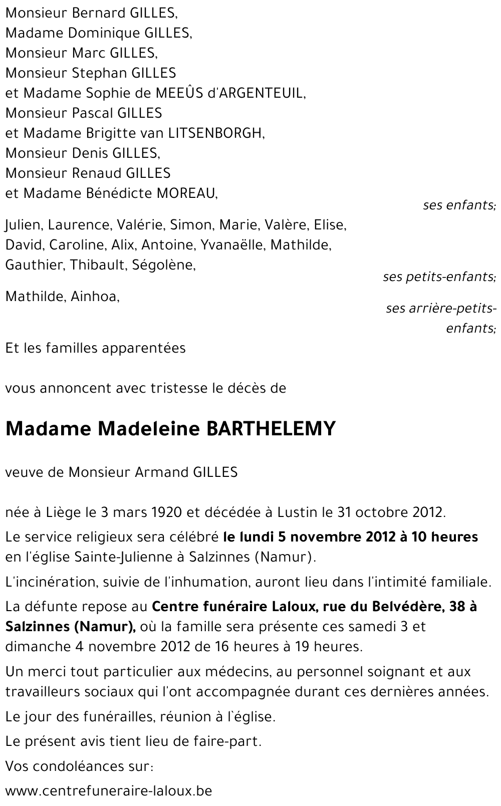 Madeleine BARTHELEMY