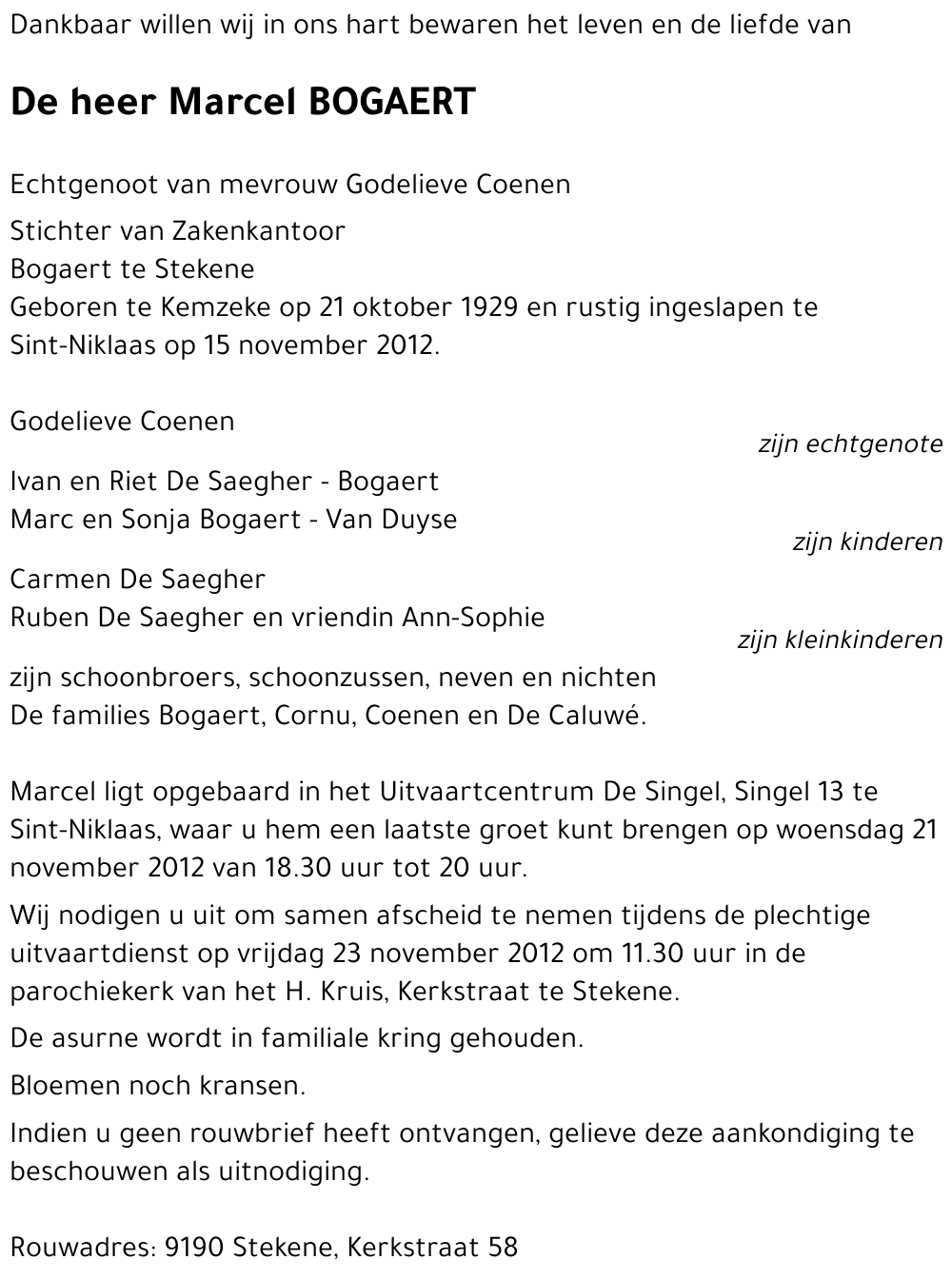 Marcel BOGAERT
