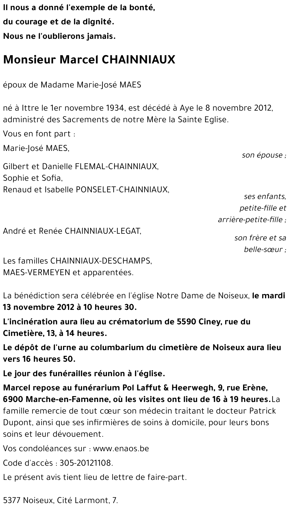 Marcel CHAINNIAUX