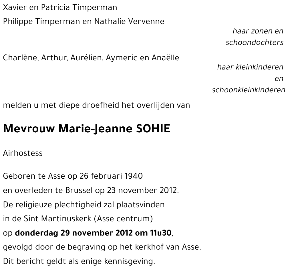 Marie-Jeanne SOHIE