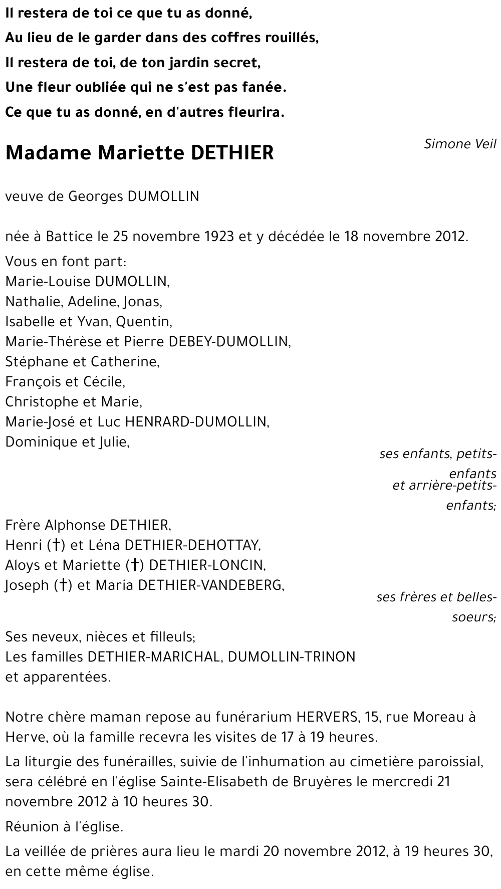 Mariette DETHIER