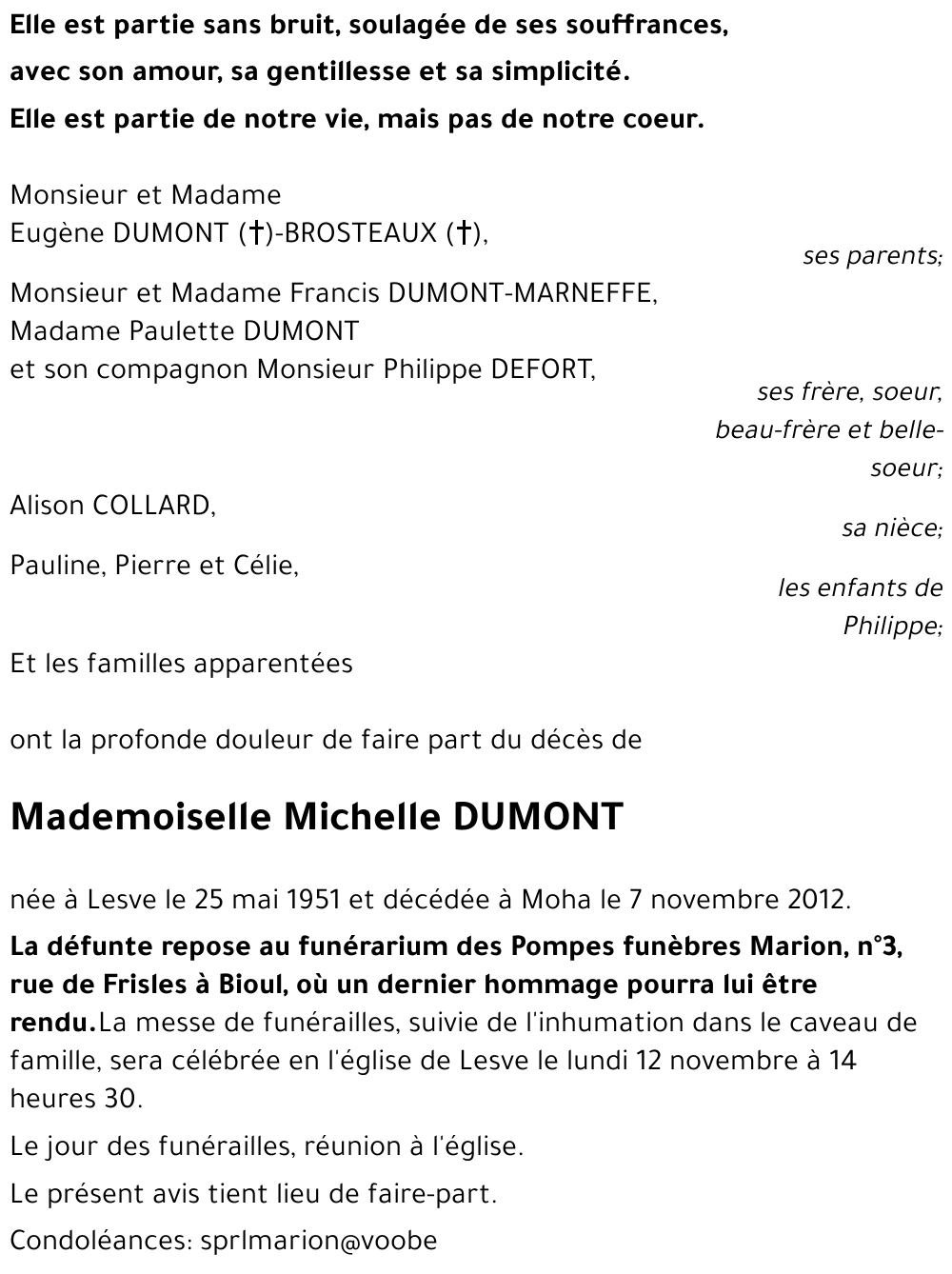 Michelle DUMONT