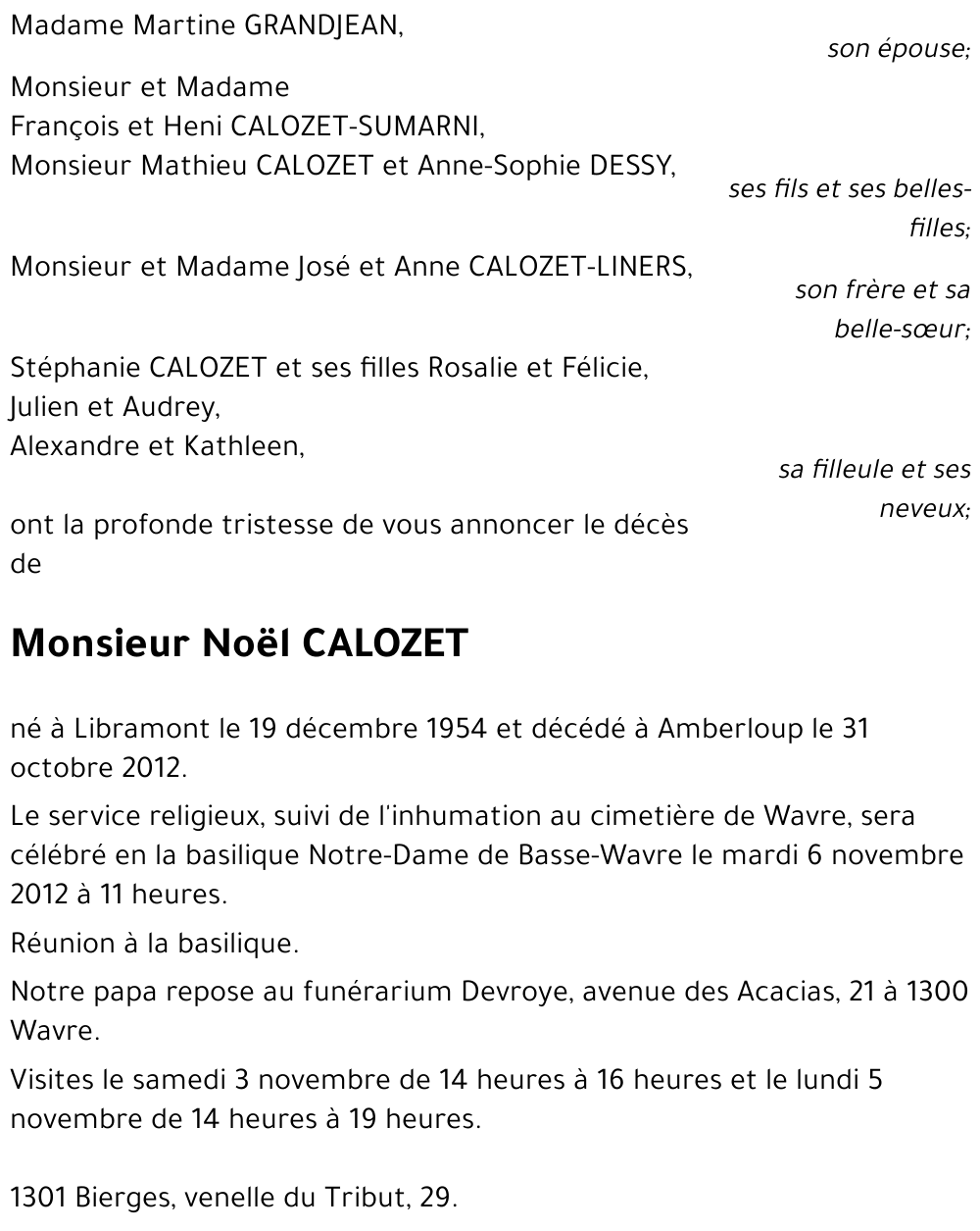 Noël CALOZET