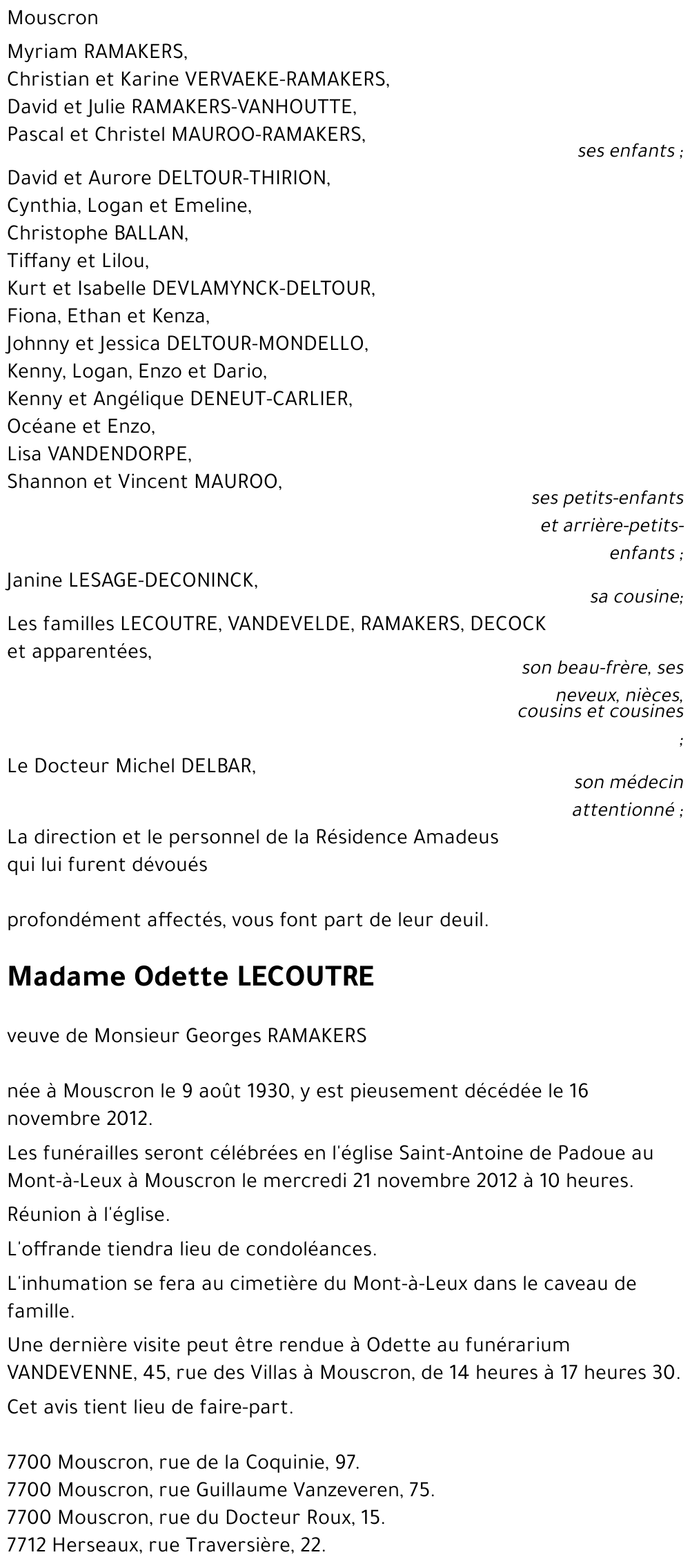 Odette LECOUTRE