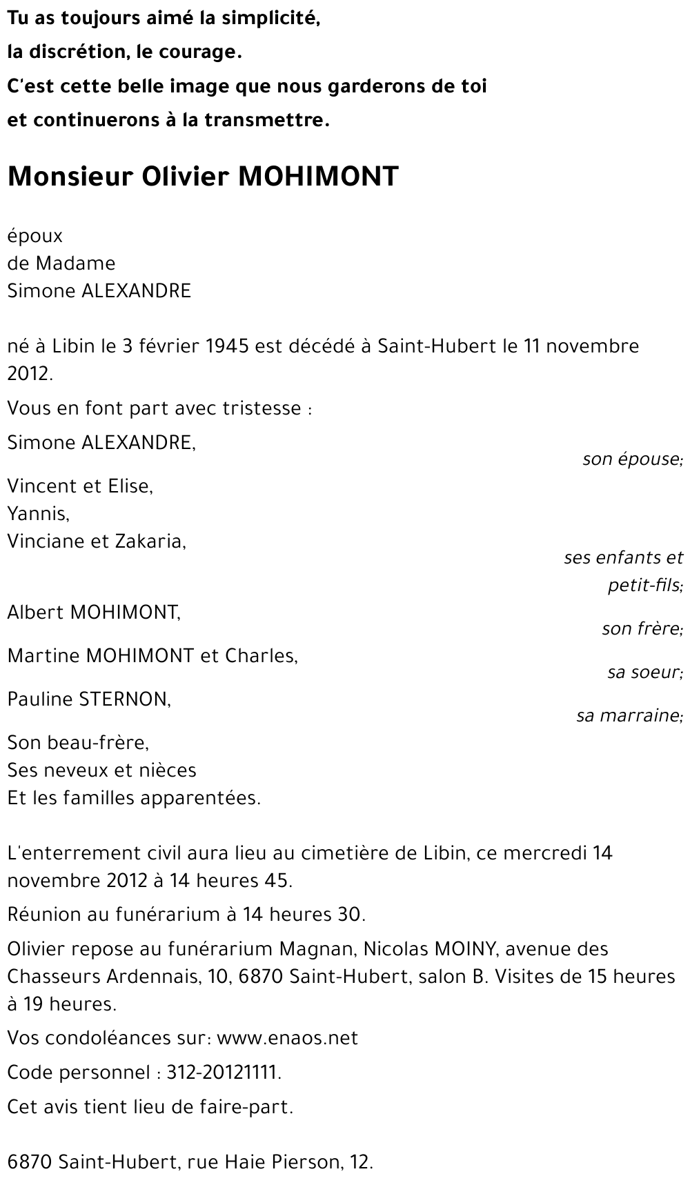 Olivier MOHIMONT