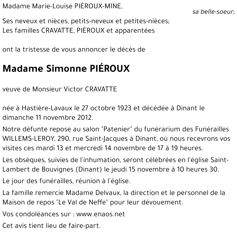 Simonne PIÉROUX