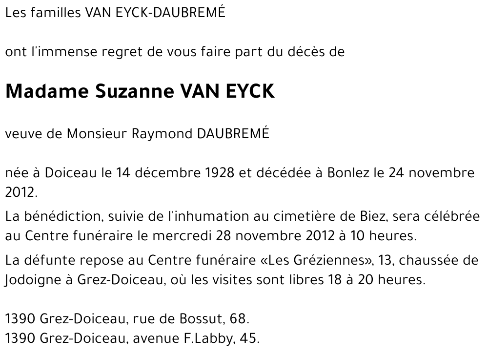 SUZANNE VAN EYCK