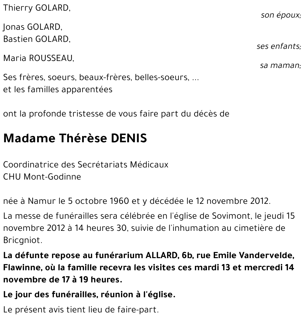Thèrèse DENIS