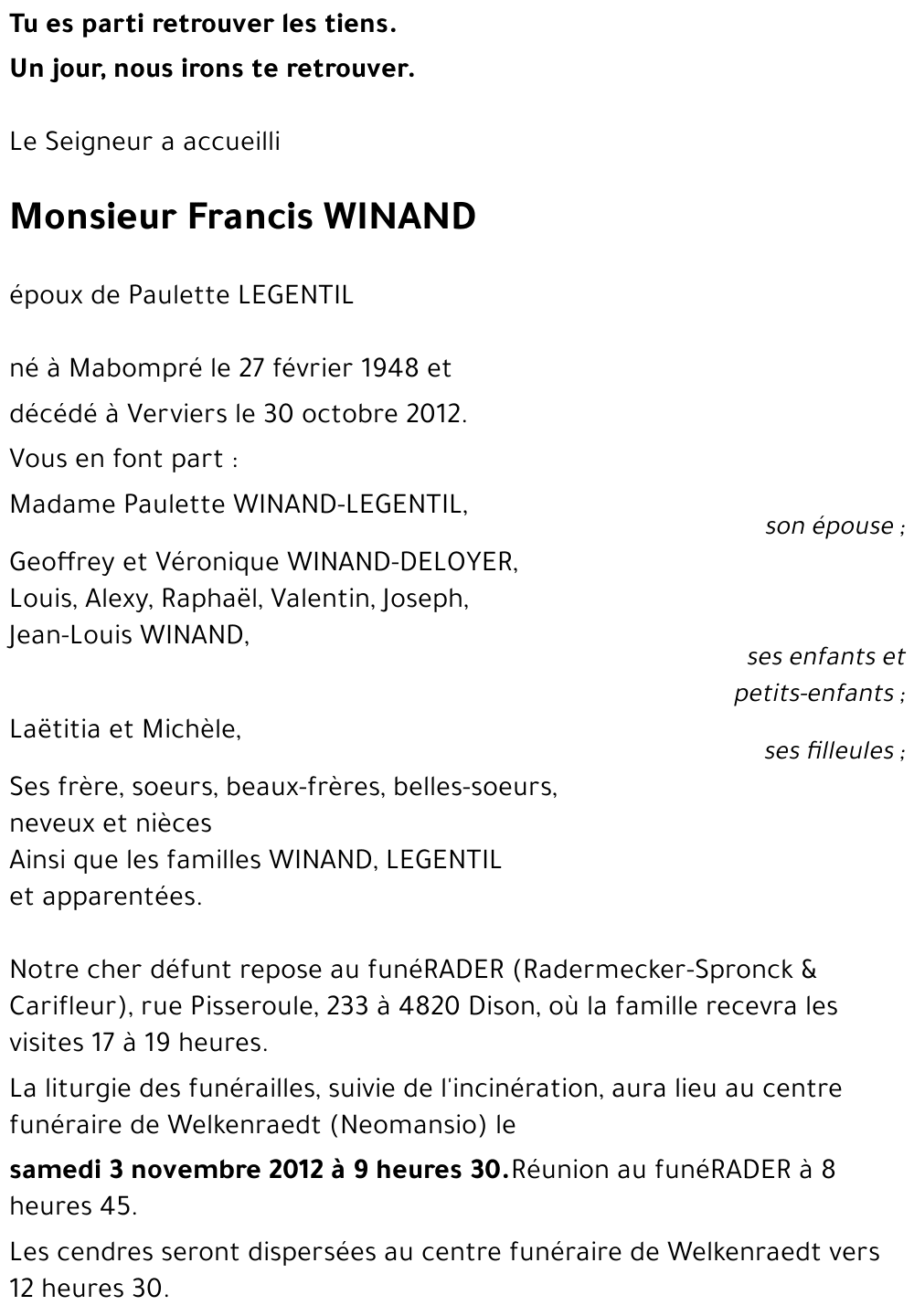 WINAND Francis