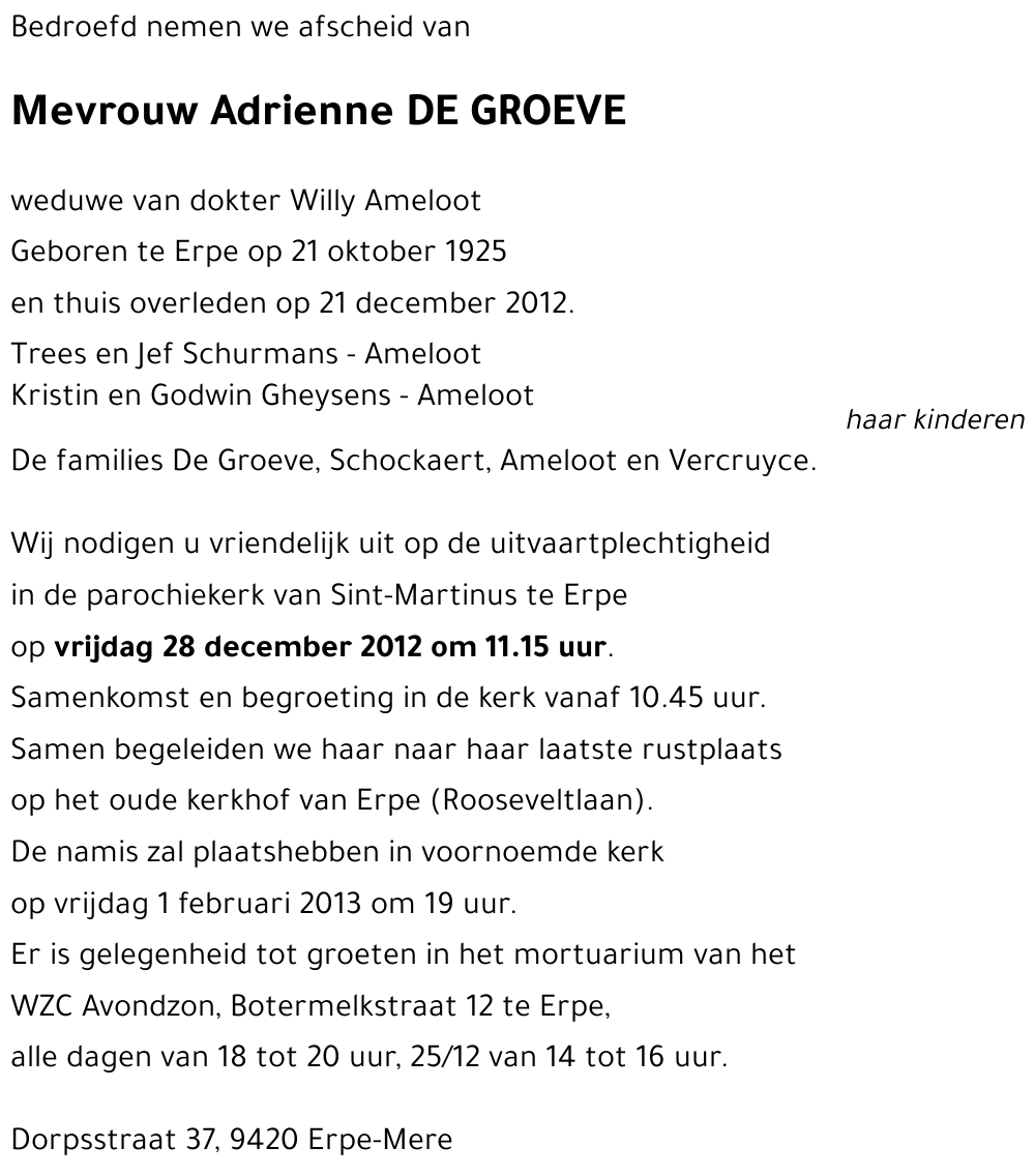 Adrienne DE GROEVE