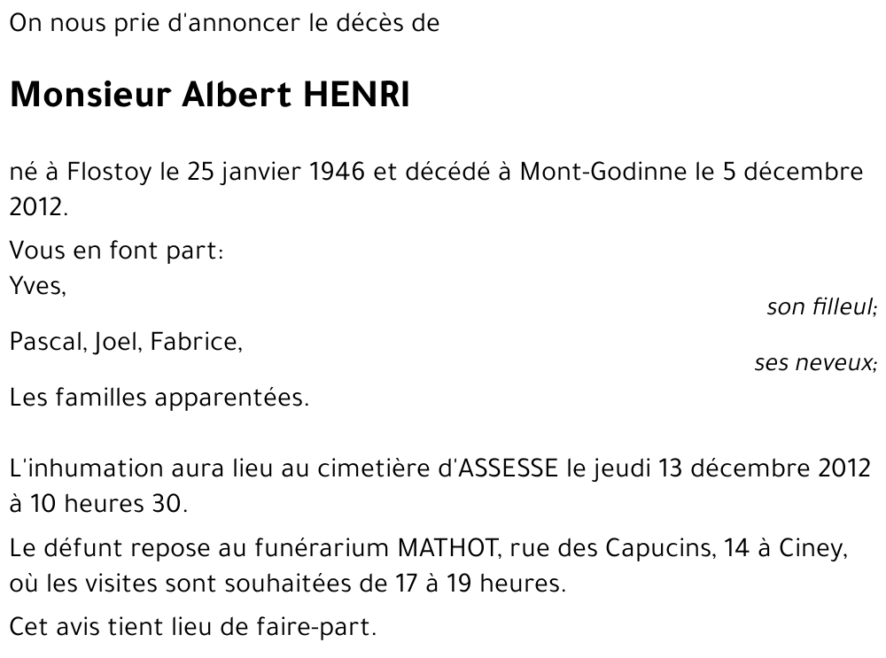 Albert HENRI