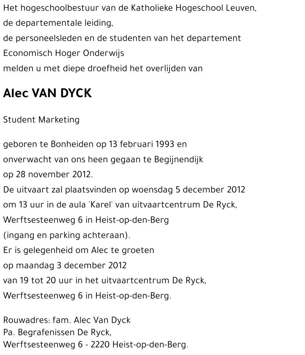 Alec VAN DYCK