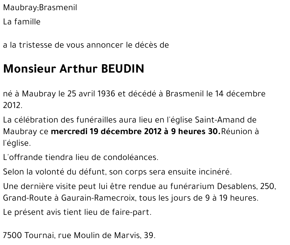 Arthur BEUDIN