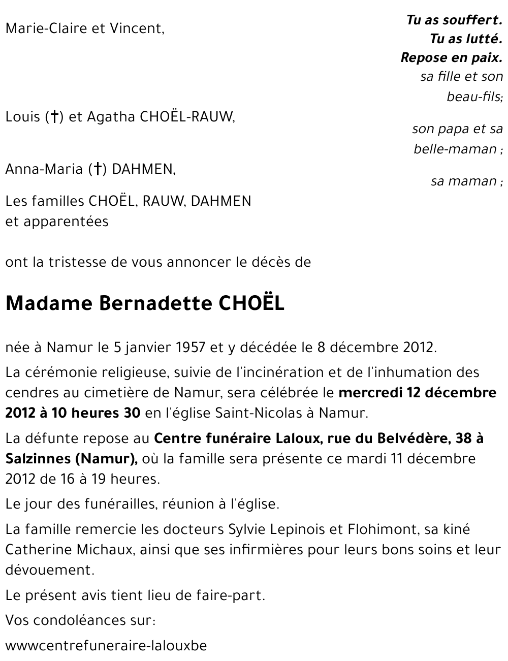 Bernadette CHOËL