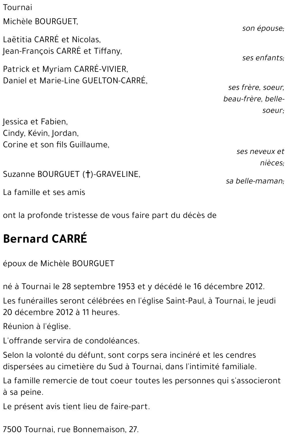 Bernard CARRÉ
