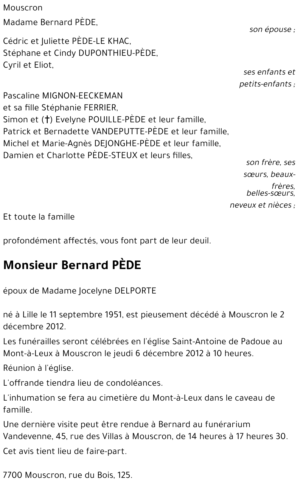 Bernard PEDE