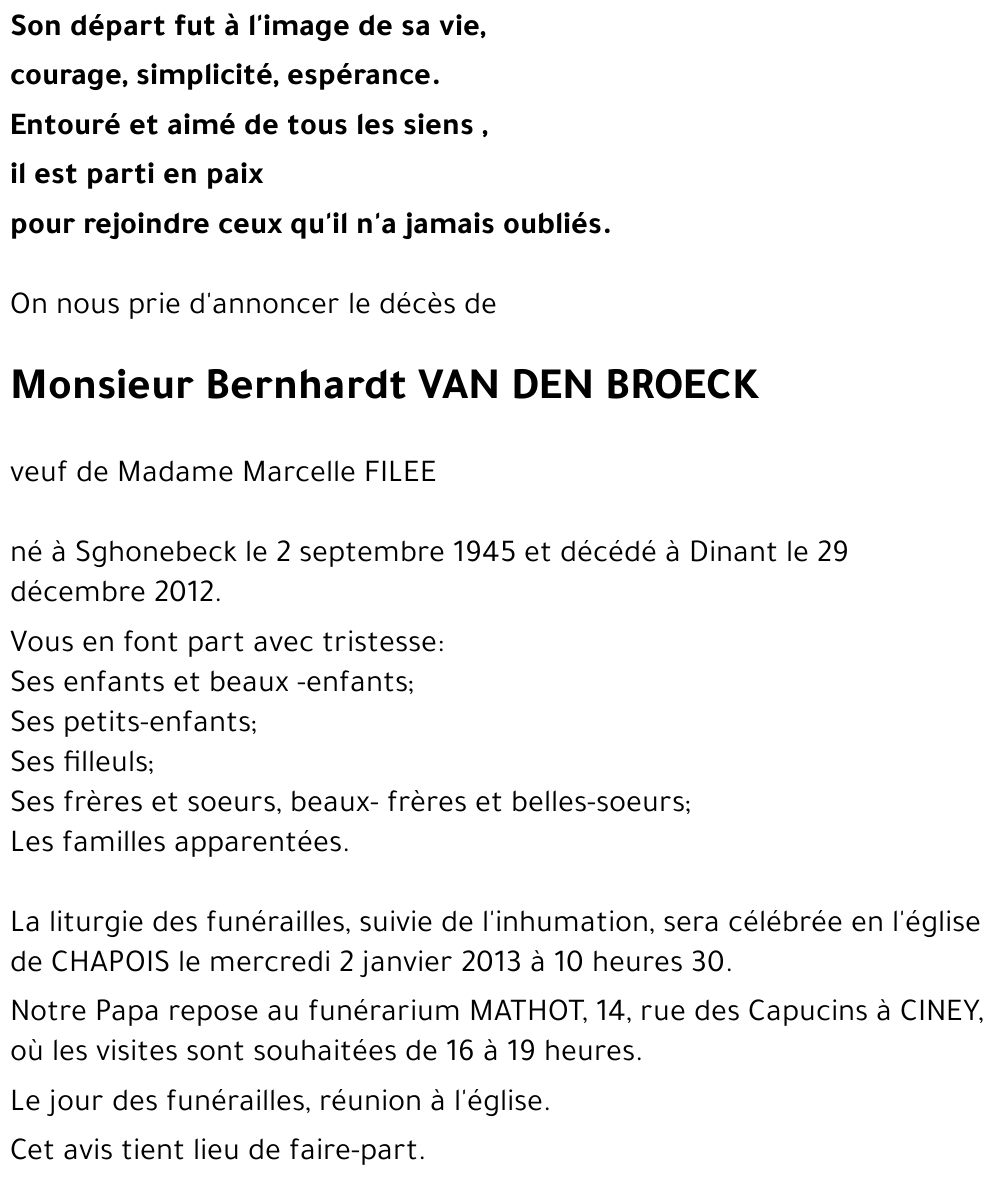 Bernhardt VAN DEN BROECK