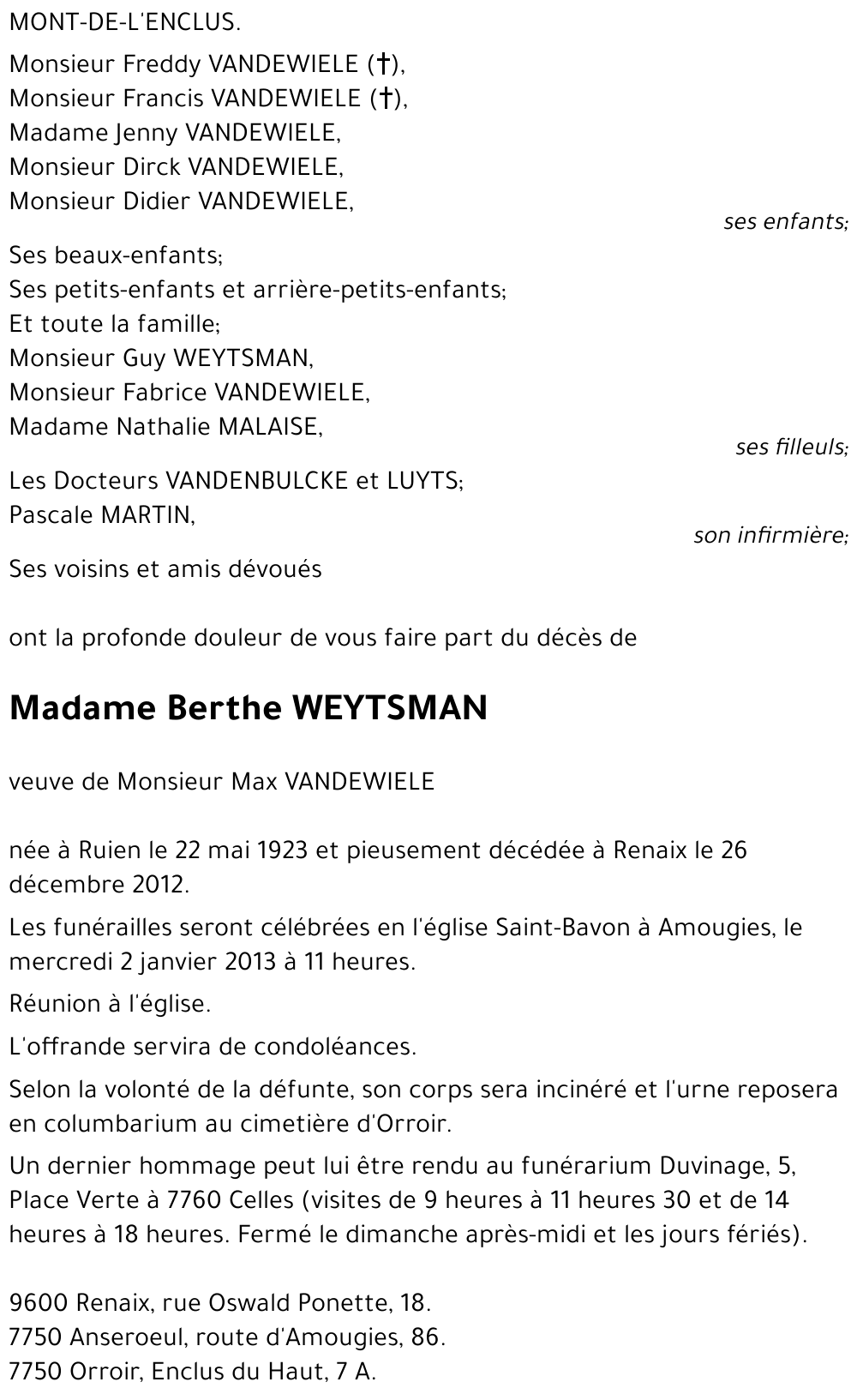 Berthe WEYTSMAN