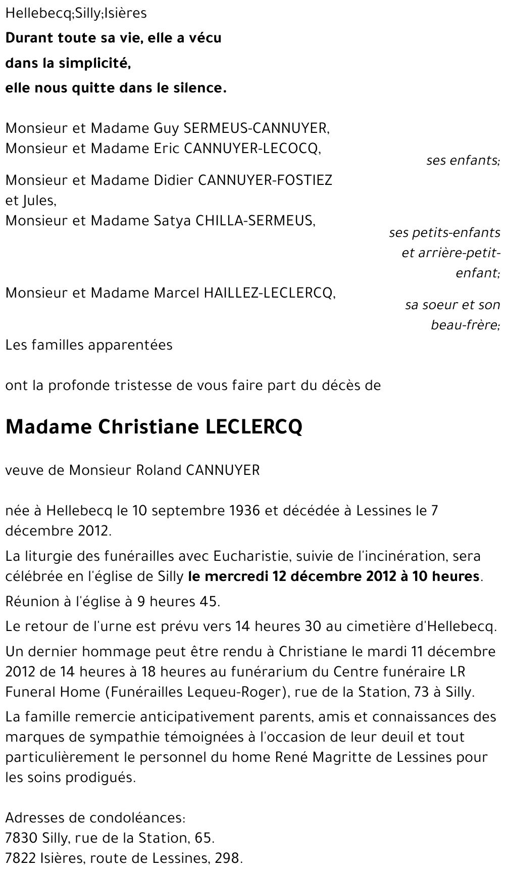 Christiane LECLERCQ