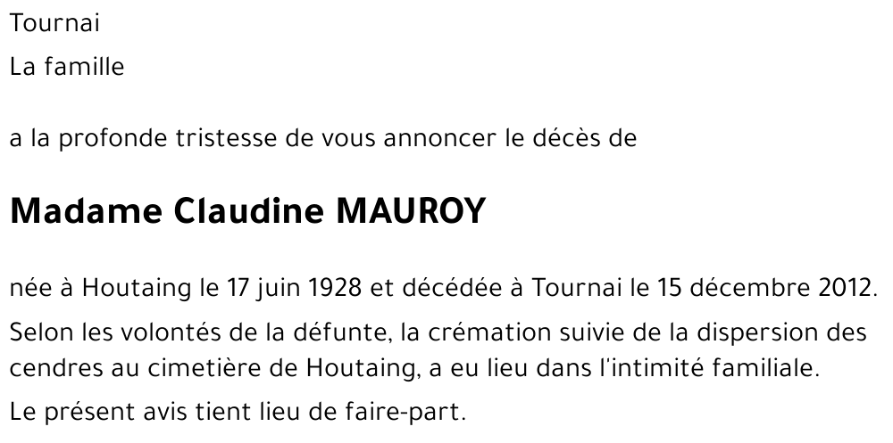 Claudine MAUROY