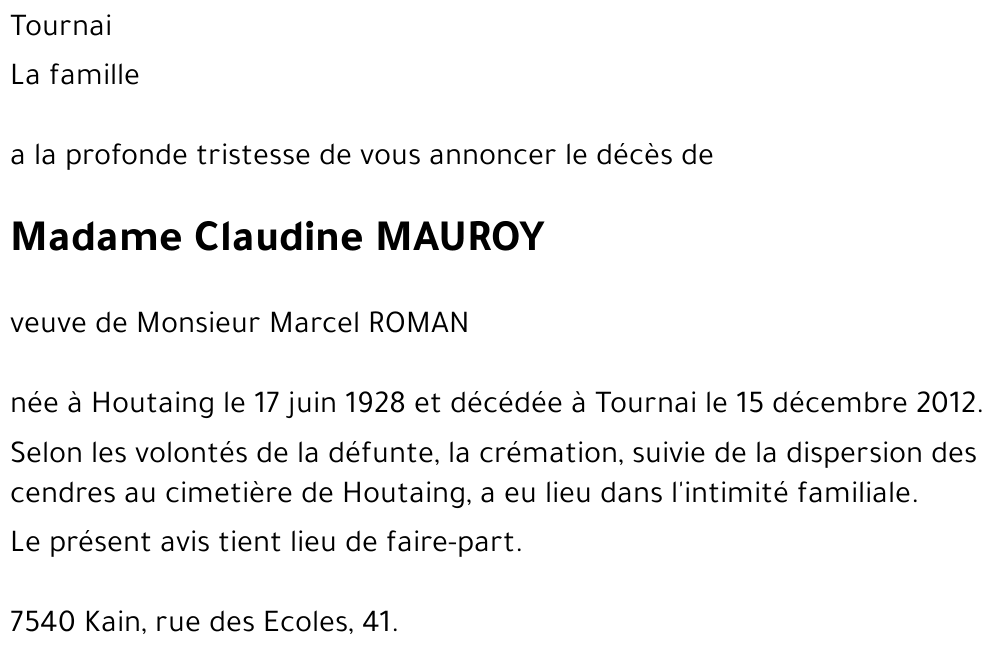 Claudine MAUROY