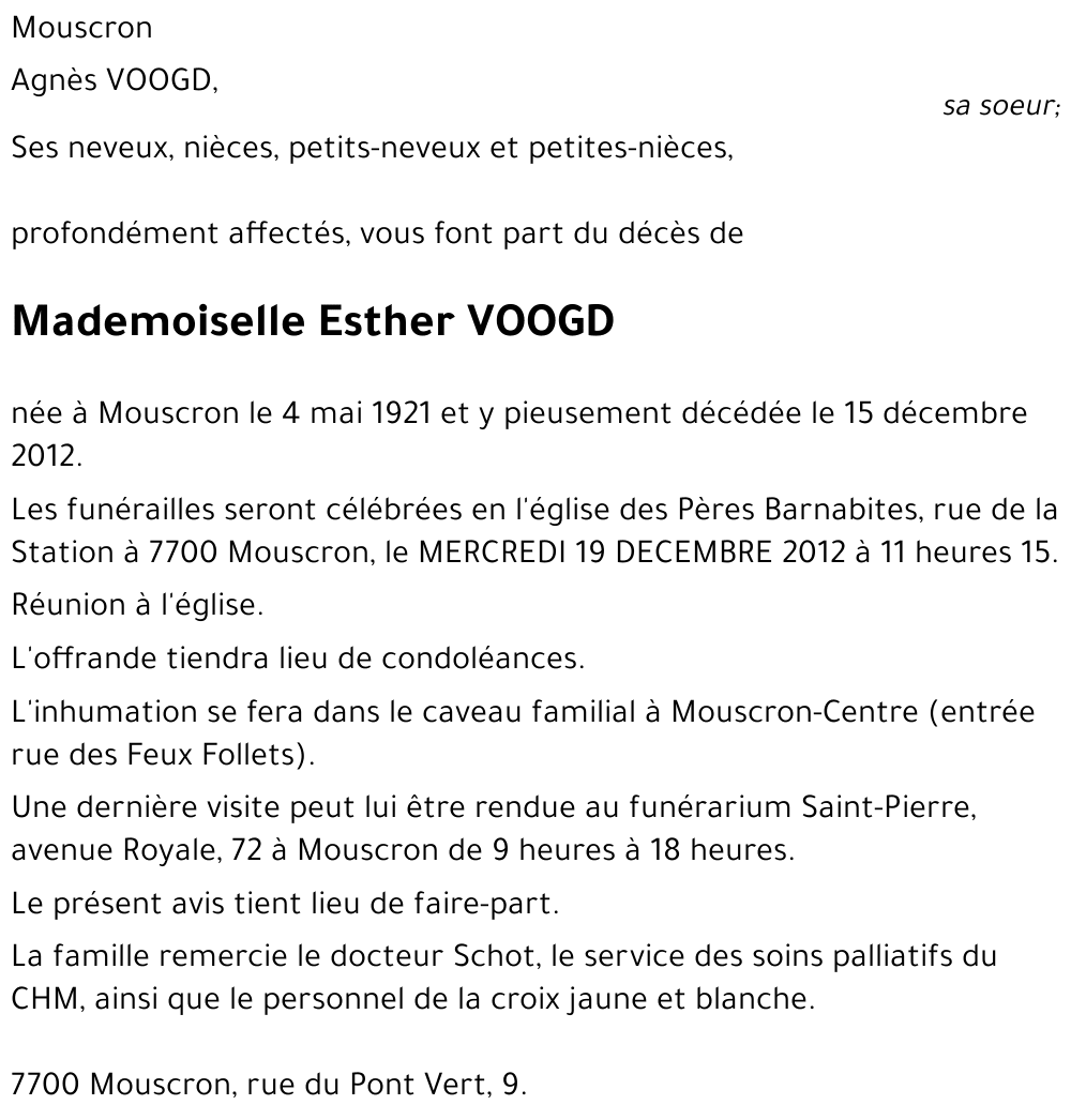 Esther VOOGD