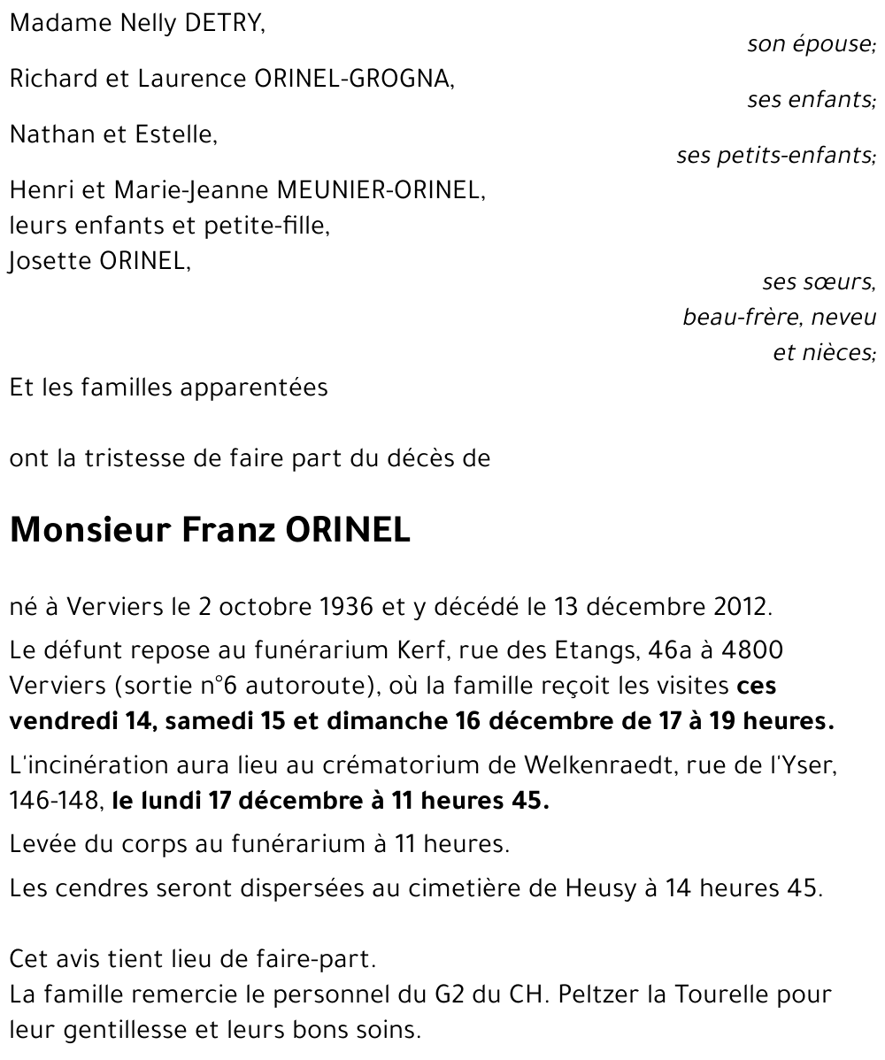 FRANZ ORINEL