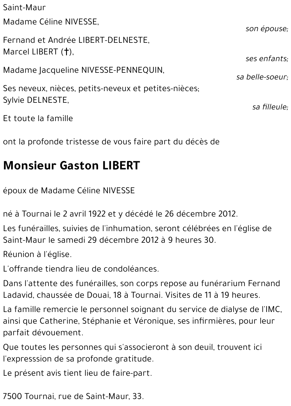 Gaston LIBERT