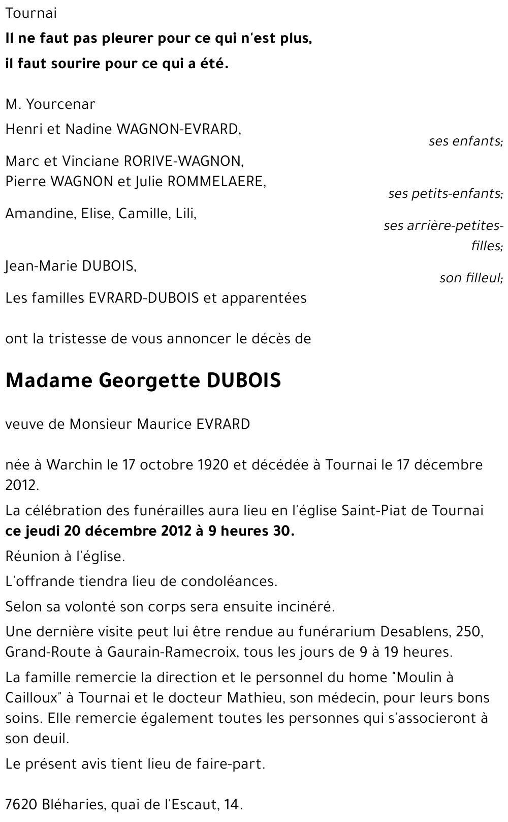 Georgette DUBOIS