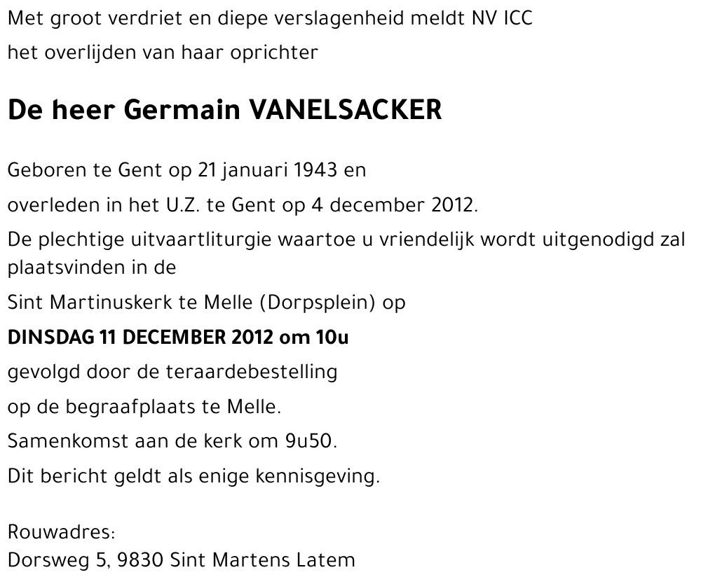 Germain VANELSACKER