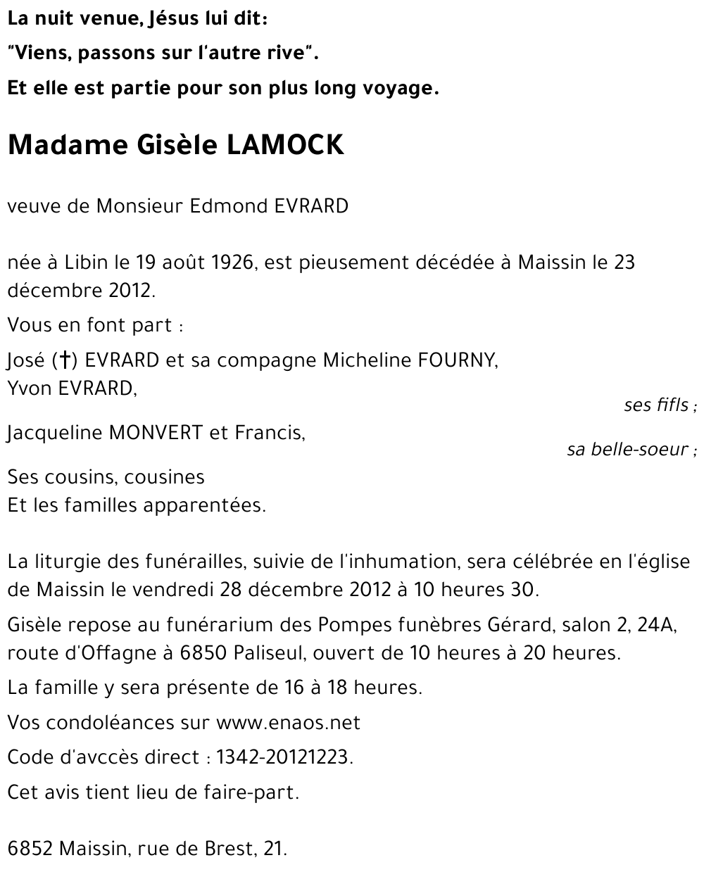 Gisèle LAMOCK