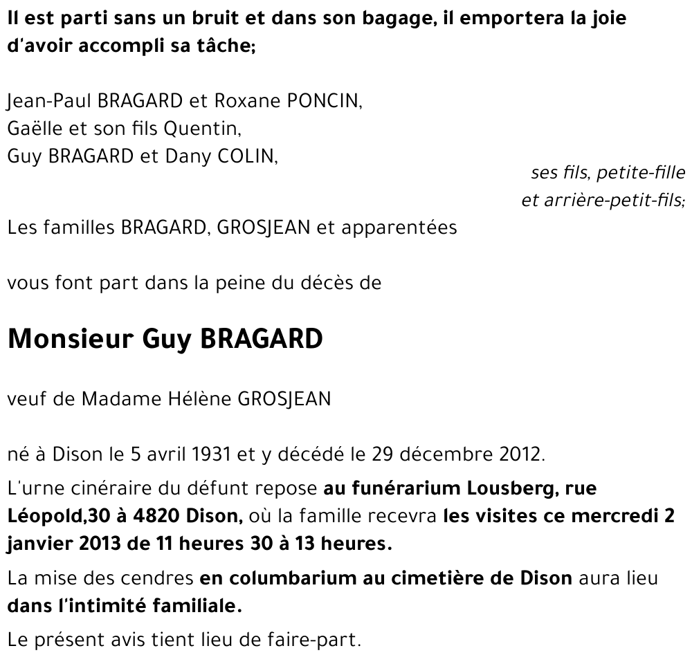 Guy BRAGARD