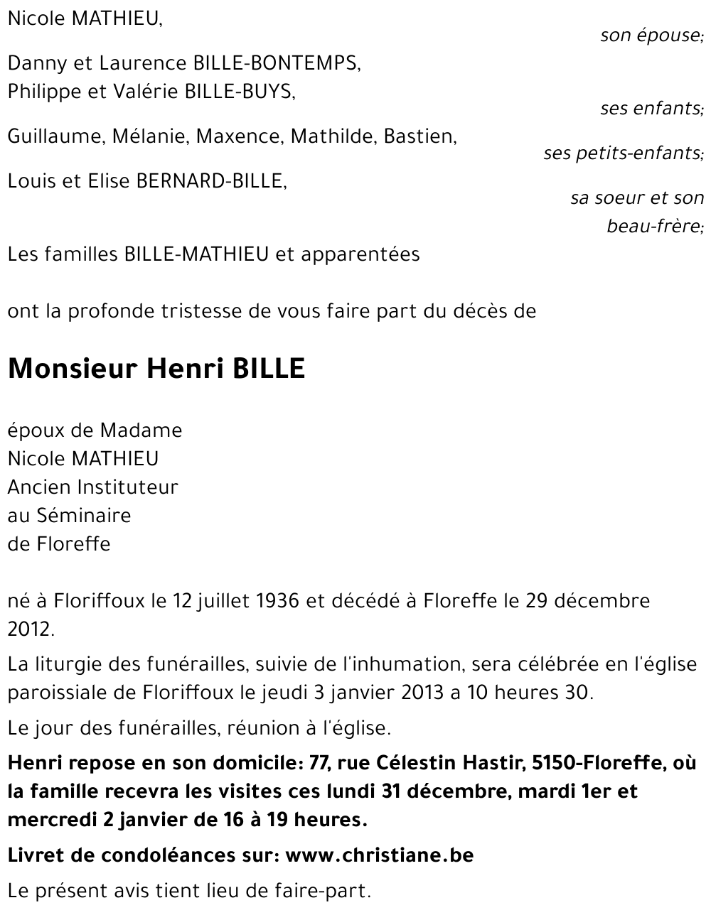 Henri BILLE