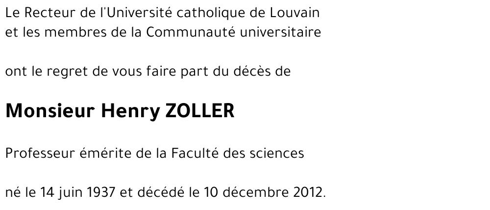 Henry ZOLLER