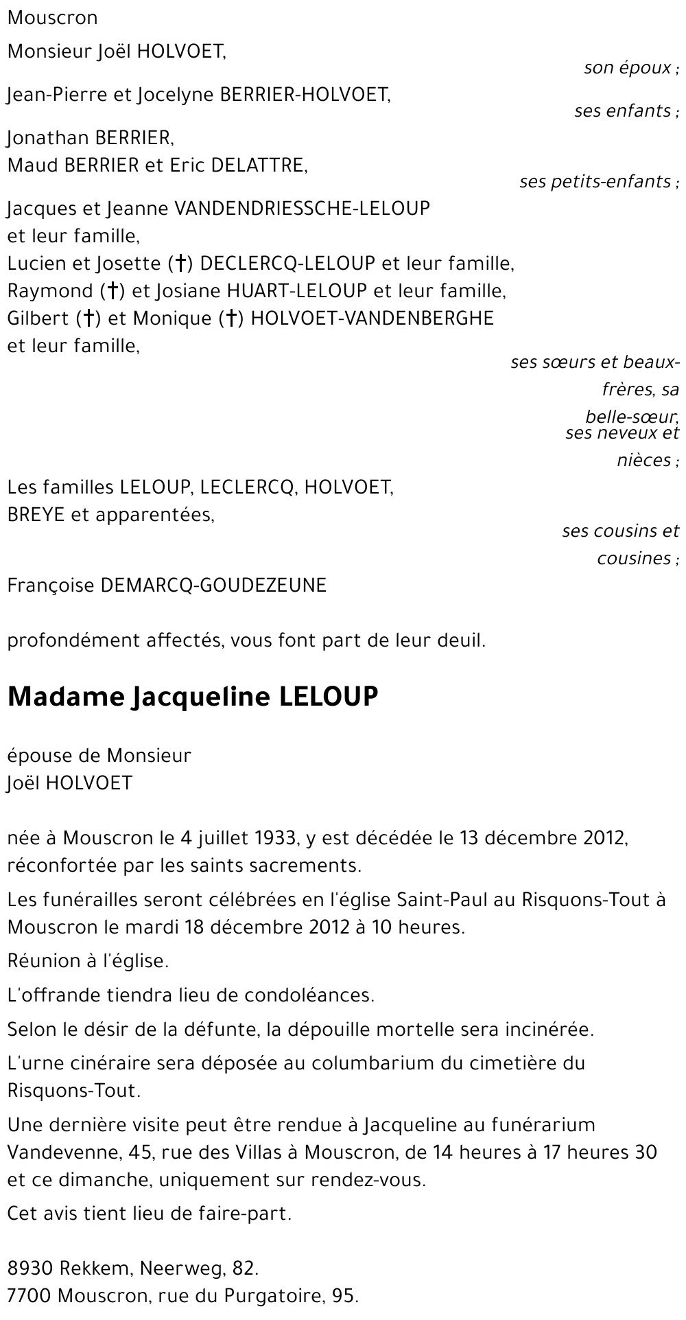 Jacqueline LELOUP