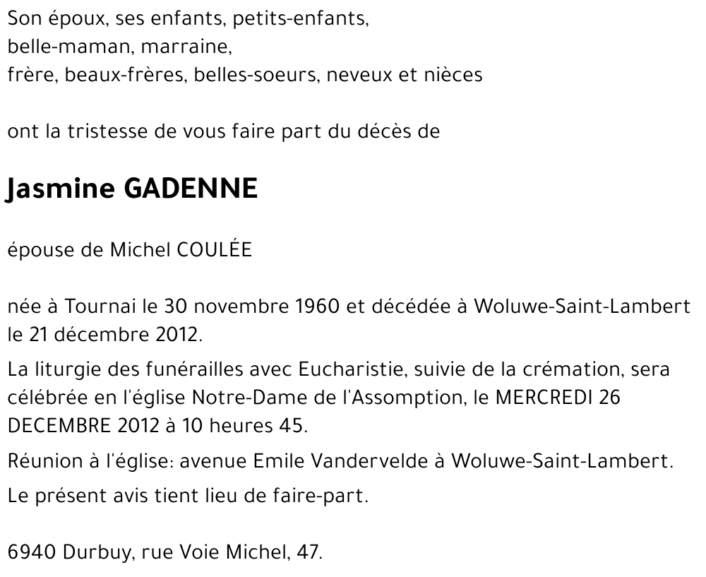 Jasmine GADENNE