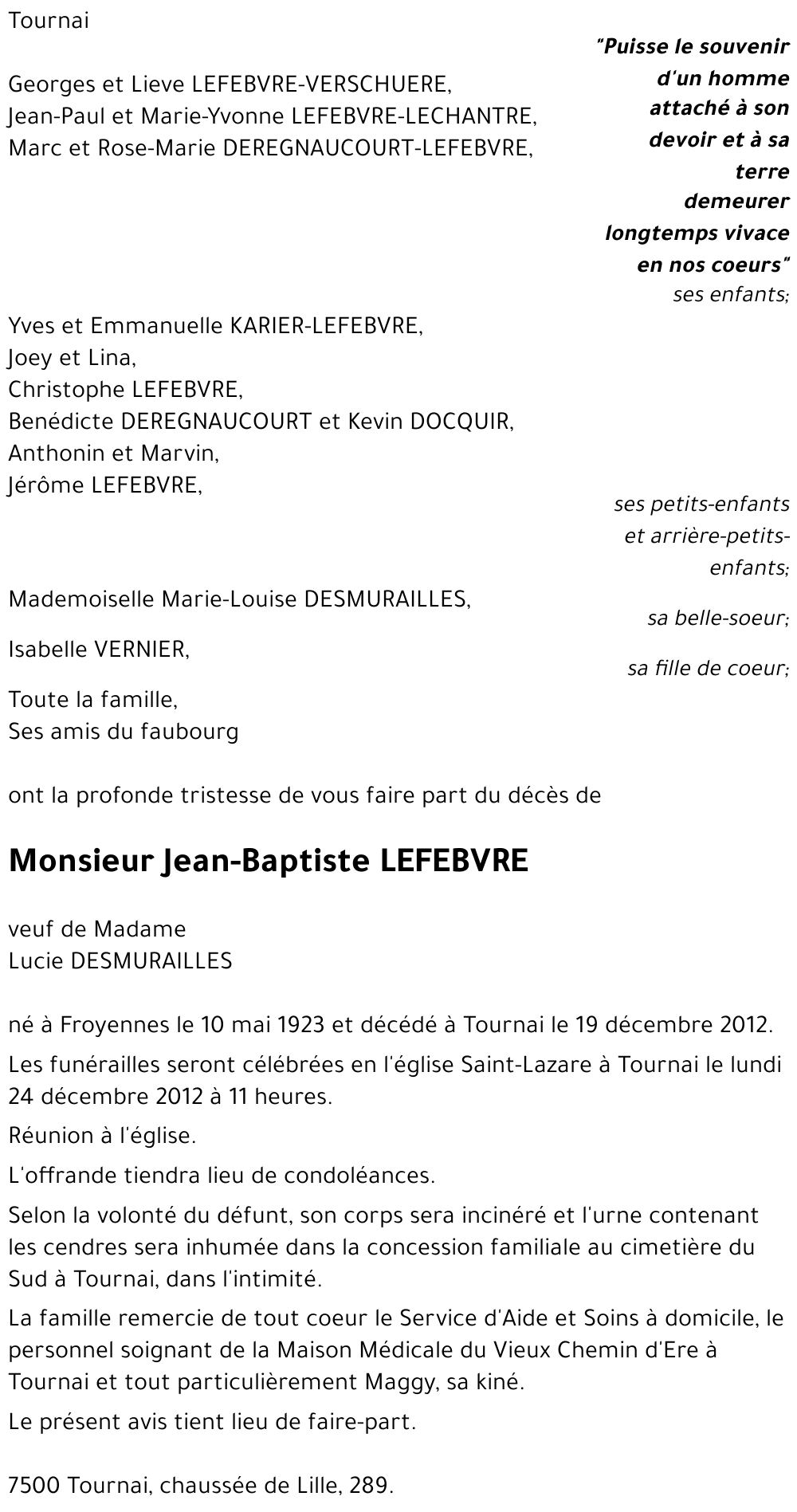 Jean-Baptiste LEFEBVRE
