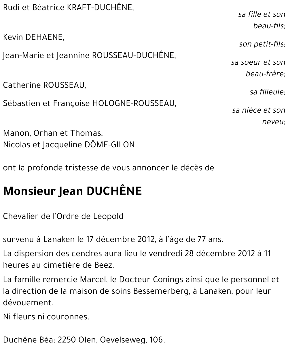 Jean DUCHÊNE